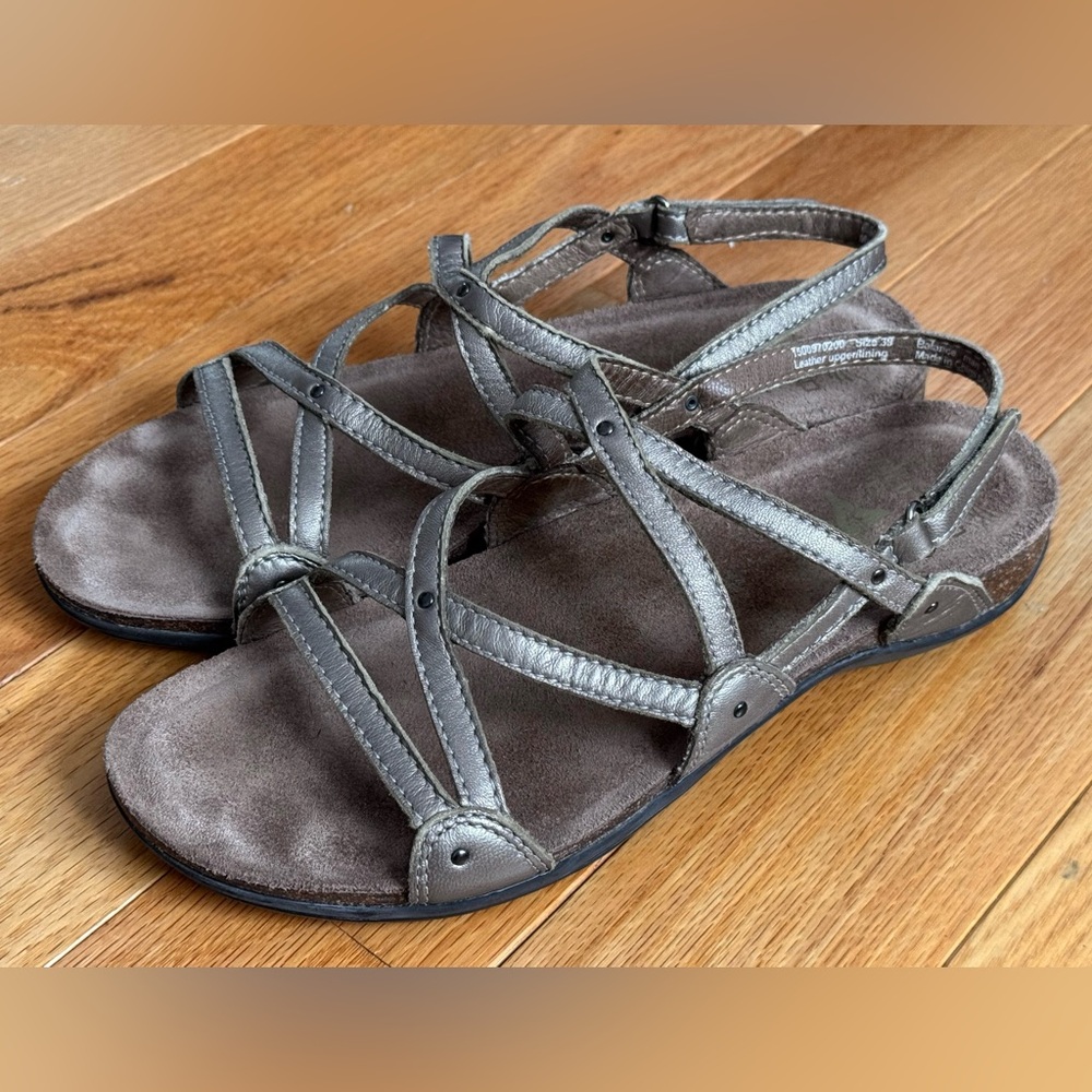 Dansko Metallic Gold Brown Leather Strap Sandals, EU Size 39, US Size 8.5-9
